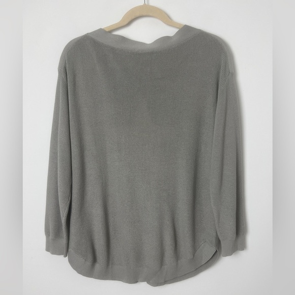 Astrologie Gray White Fuzzy Star Ribbed Boat Neck Long Sleeve Boho Sweater XXL - Picture 4 of 9